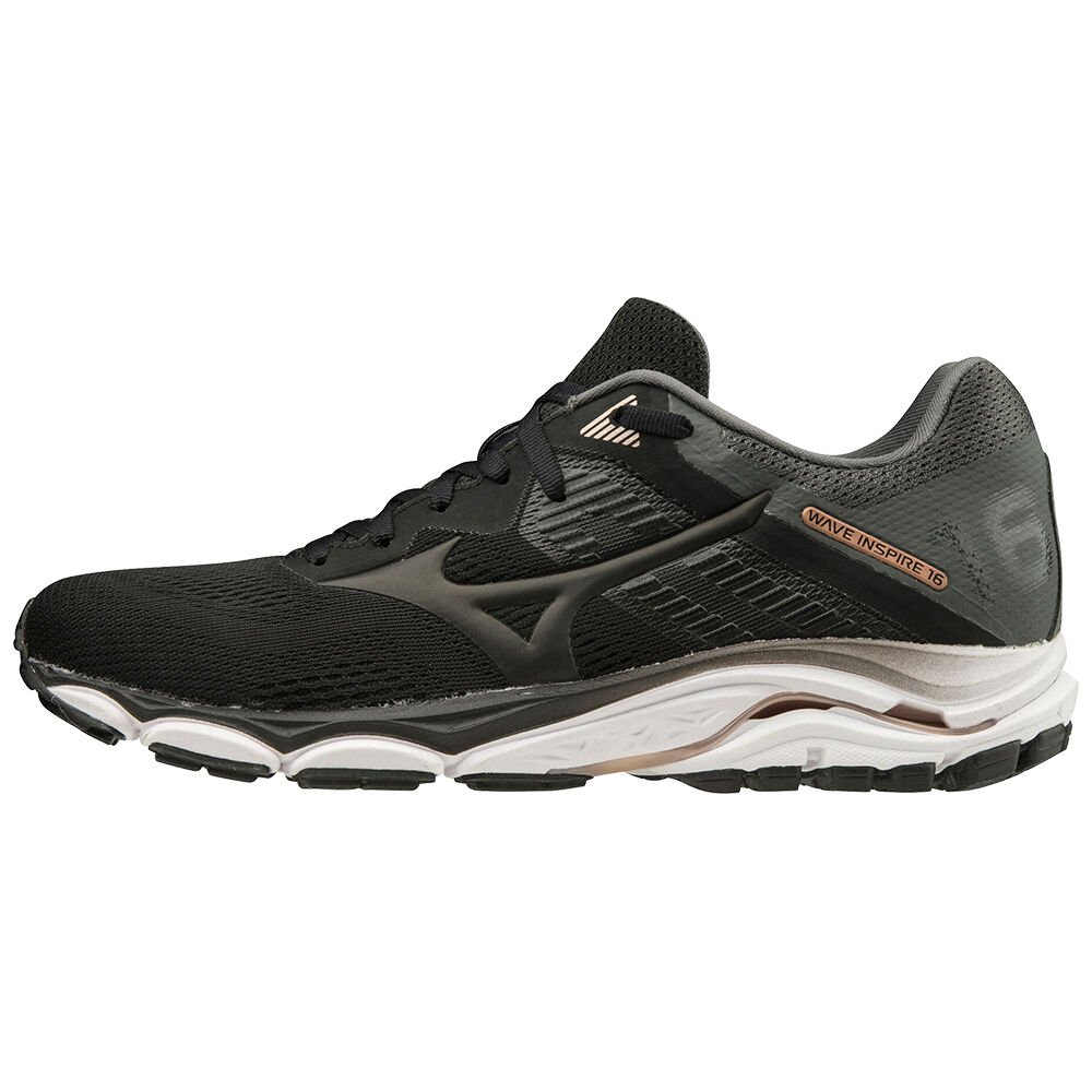 Mizuno Women's Running Shoes Wave Inspire 16 Black/Grey - XFSMYWE-53